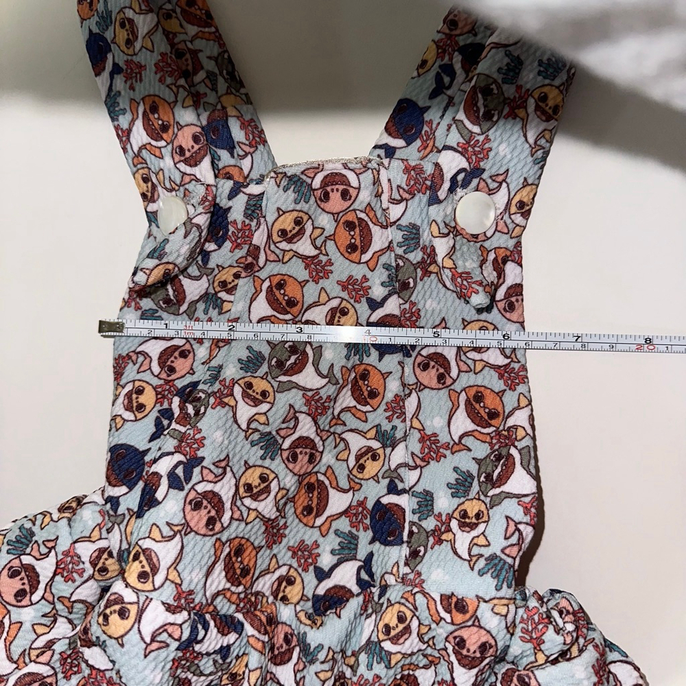 Baby Girl Baby Shark Fish Ruffle Bodysuit Romper 3 Months Measurements in Photos - Picture 5 of 13